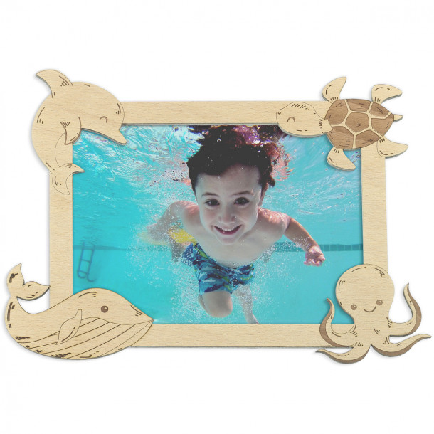 Plaváčkův rámeček Fotorámik s delfínom, korytnačkou, veľrybou a medúzou